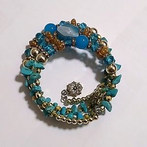 Blue and gold colored bracelet